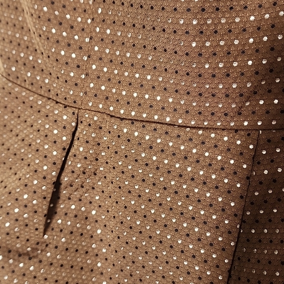 Zara Basic Women's Brown Metallic Dot Strapless Dress. Size M - Picture 3 of 6